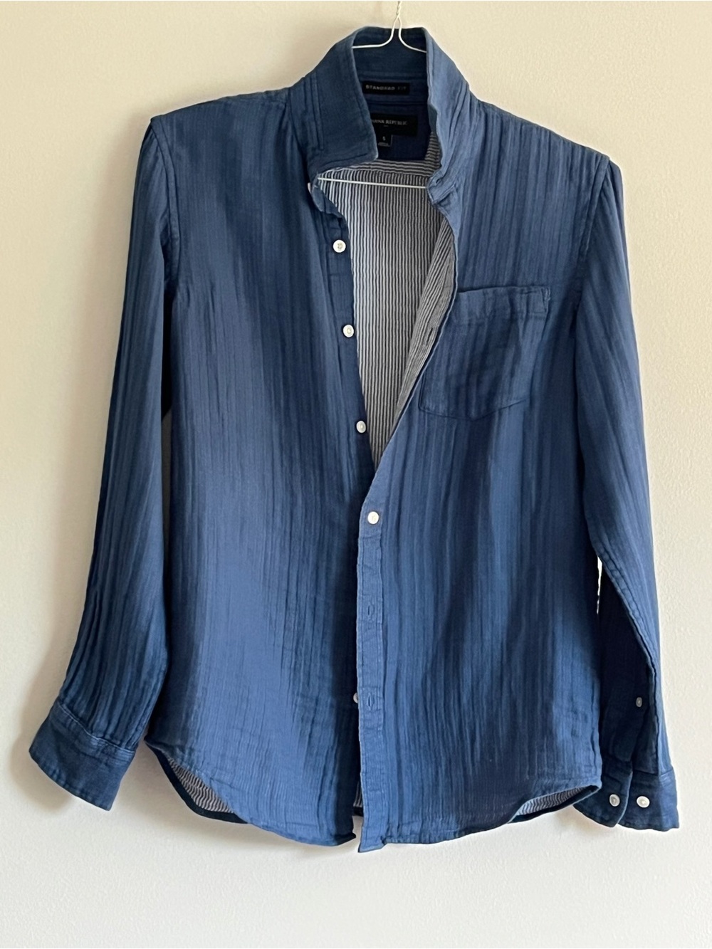 Banana Republic Navy Lightweight Button-Up Shirt Jacket